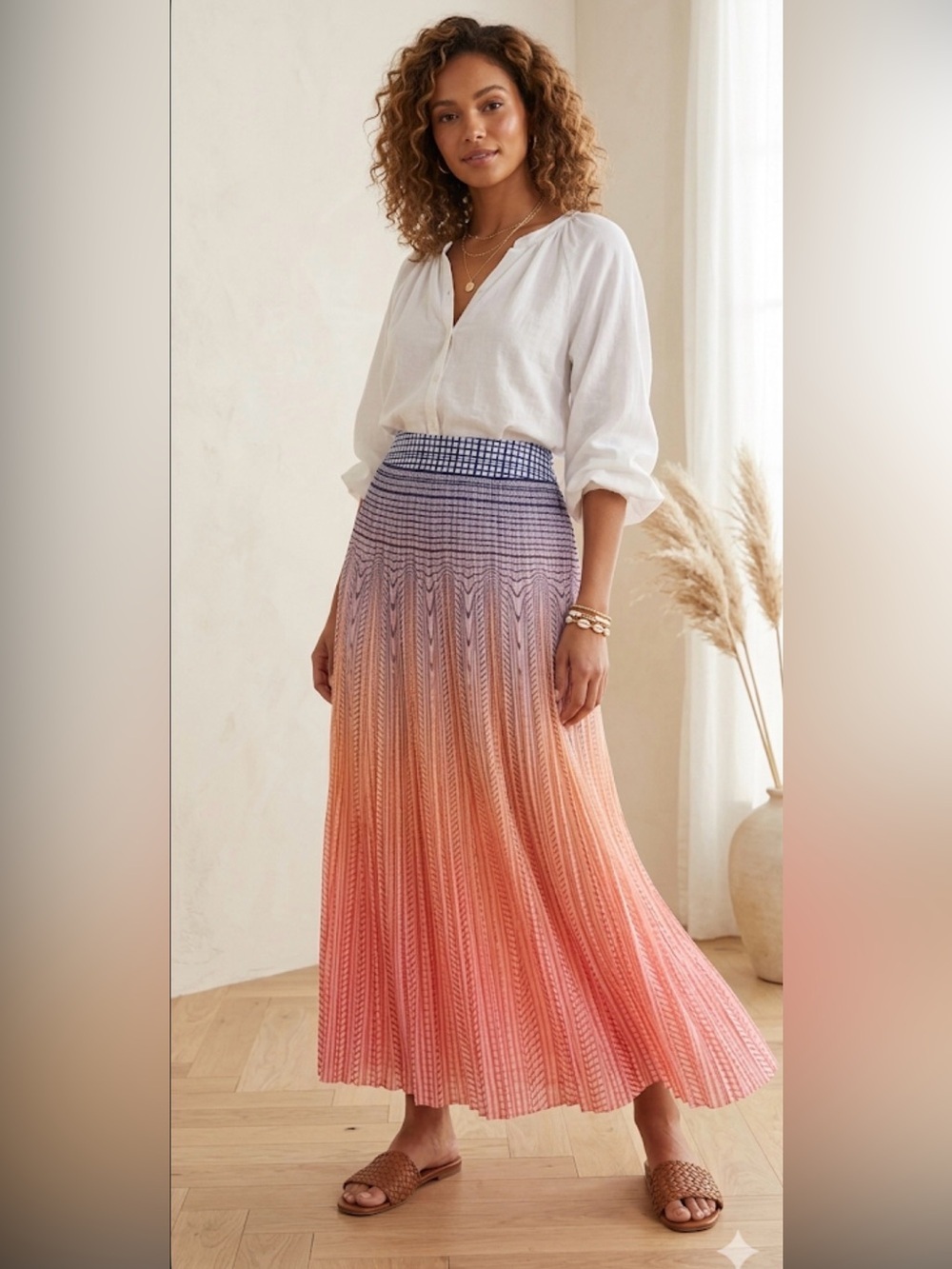 GEISHA DESIGNS from Anthropologie 
Boho style Striped Maxi Length Skirt festival